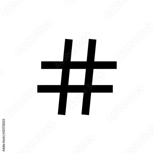 Hashtag icon vector isolated on white background. black hashtag icon