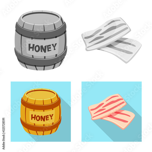 Vector design of taste and product symbol. Set of taste and cooking stock vector illustration.