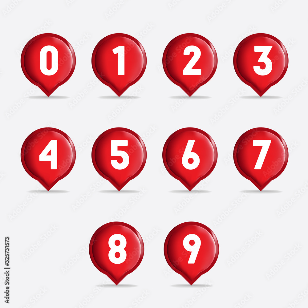 Set of Round 1-9 Numbers Icon Vector for Education and UI/UX Design Set of Round 1-9 Numbers Icon Vector for Education and UI/UX Design