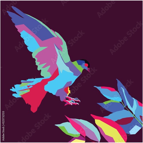 vector bird. bird illustration, pop art, WPAP