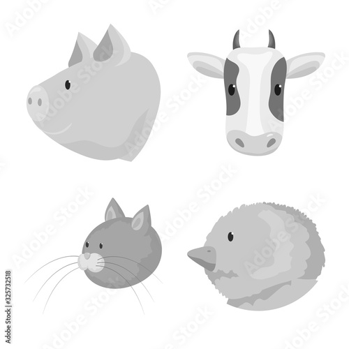 Vector design of countryside and homestead icon. Collection of countryside and breeding stock symbol for web.