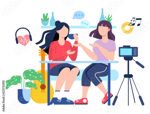 Vector illustration of video blogging concept