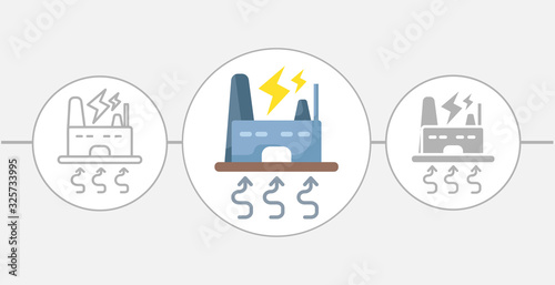 power station flat icon. factory icon