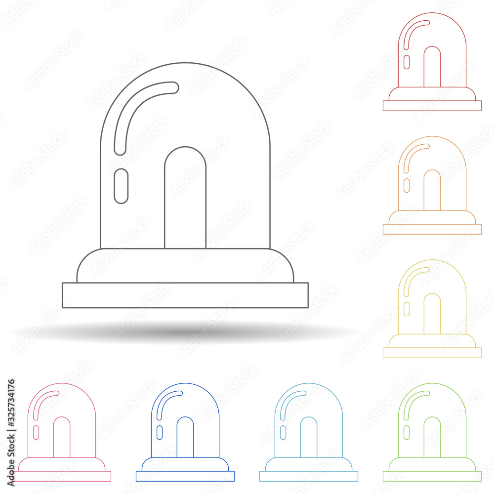 Siren in multi color style icon. Simple thin line, outline vector of virus antivirus icons for ui and ux, website or mobile application Siren in multi color style icon. Simple thin line, outline vector of virus antivirus icons for ui and ux, website or mobile application