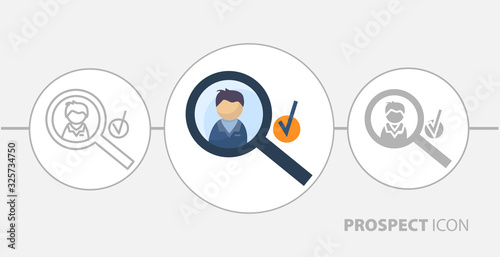 prospect worker flat icon. worker choice icon