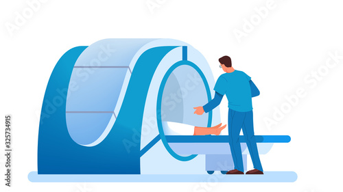Magnetic resonance imaging in hospital. Medical research