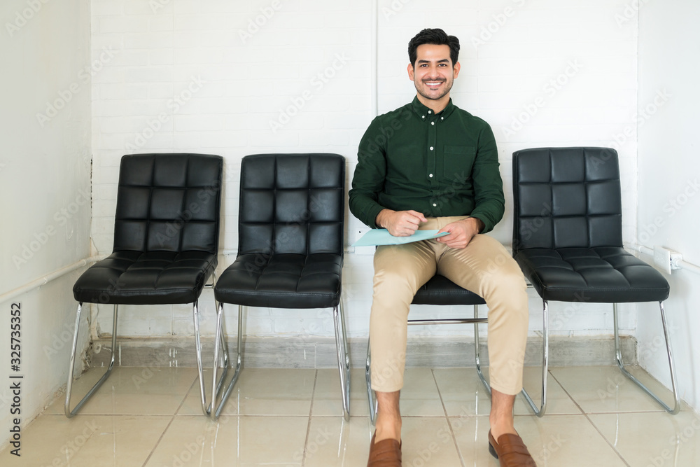 Portrait Of Applicant Waiting In Job Interview Portrait Of Applicant Waiting In Job Interview