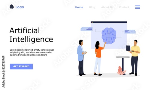 Artificial Intelligence Vector Illustration Concept, Suitable for web landing page, ui, mobile app, editorial design, flyer, banner, and other related occasion
