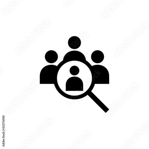 Hiring icon isolated on white background. Human resources concept. Recruitment. Search job vacancy icon. Hire. Find people icon