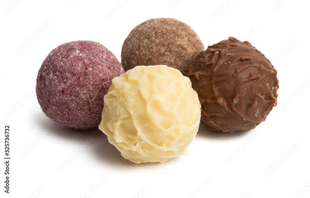 Obraz premium chocolate truffles isolated