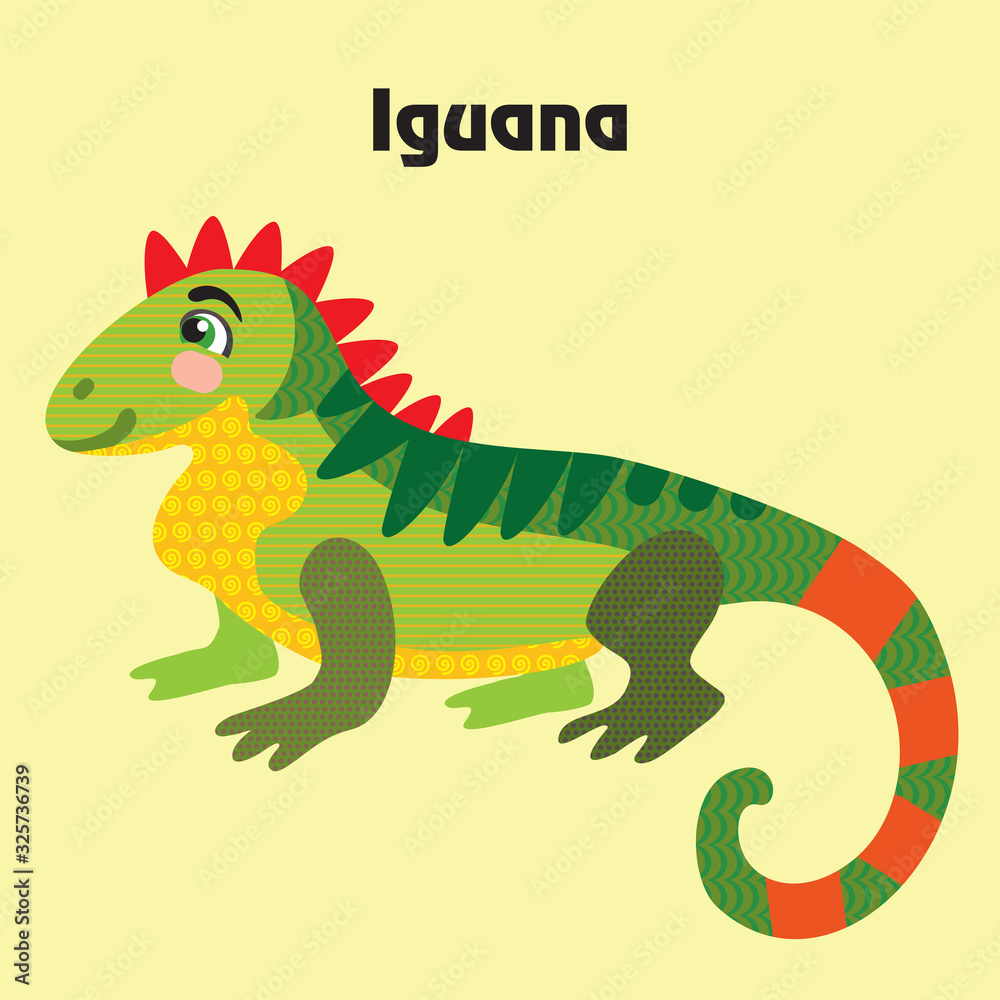 Vector cartoon iguana Vector cartoon iguana