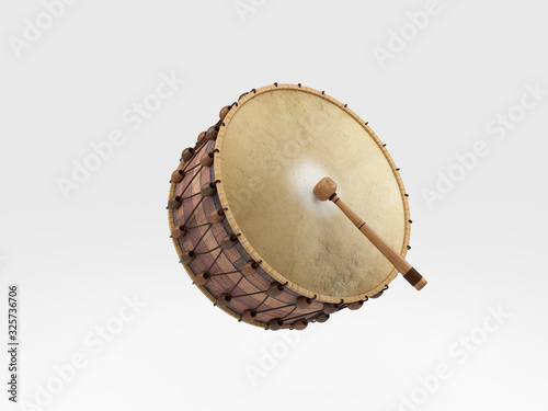 Ramadan drum 3D rendered, Ramadan concept, Muslim religious month photo