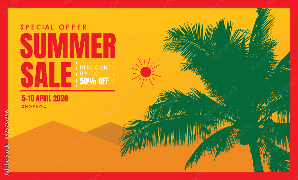 Fototapeta premium summer sale banner vector design