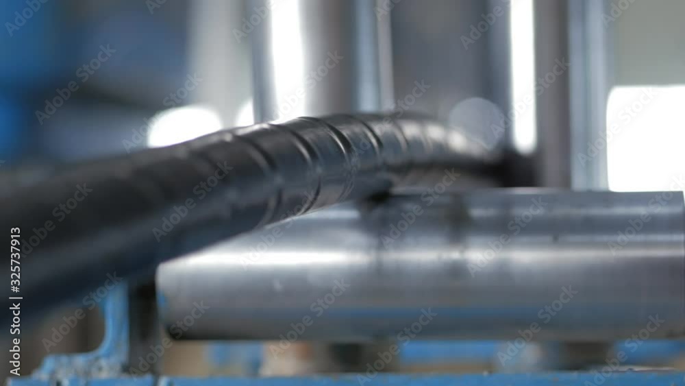 Plant for the production of the cable. Covering the copper cable with a sheath. Plant for the production of the cable. Covering the copper cable with a sheath.