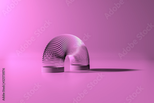 Sping roll placed on a pink floor. Minimal idea concept. photo