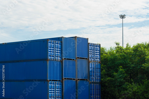 Container Box in Logistics area, a logistics transportation industry concept