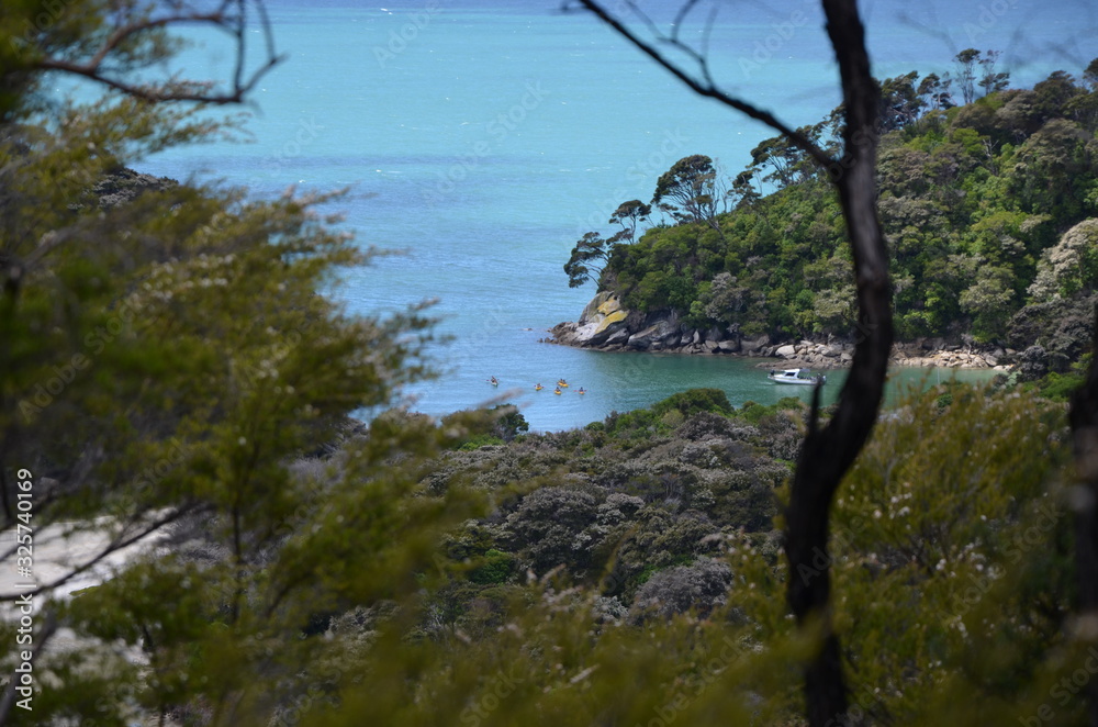 Abel Tasman Nationalpark Neuseeland Aussicht vom Coastal Track Abel Tasman Nationalpark Neuseeland Aussicht vom Coastal Track