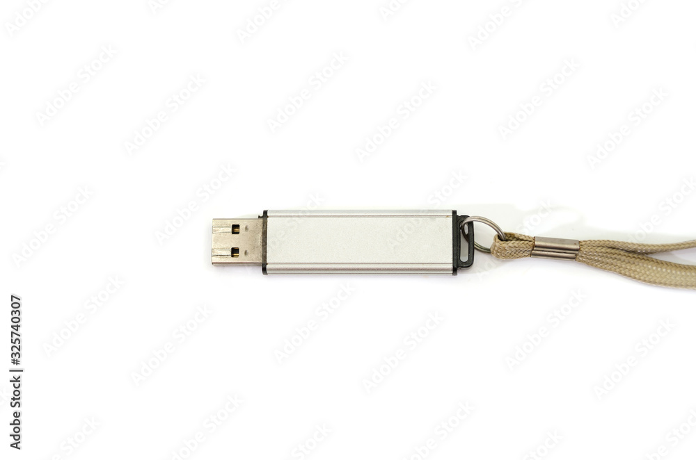gray flash drive isolated on white background. gray flash drive isolated on white background.