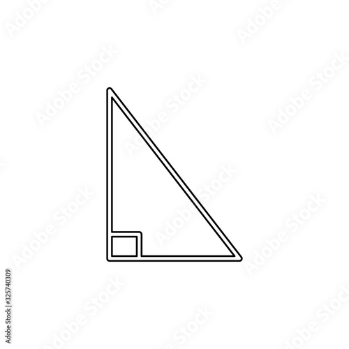 right triangle icon. Simple thin line, outline vector of web icons for ui and ux, website or mobile application