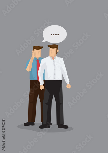 Gossiping Among Coworkers Vector Cartoon Illustration