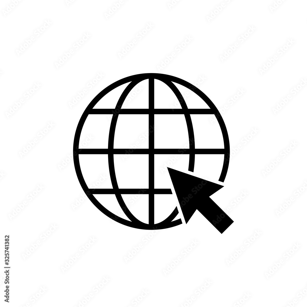 Web icon isolated on white background. Website vector icon. Internet world vector