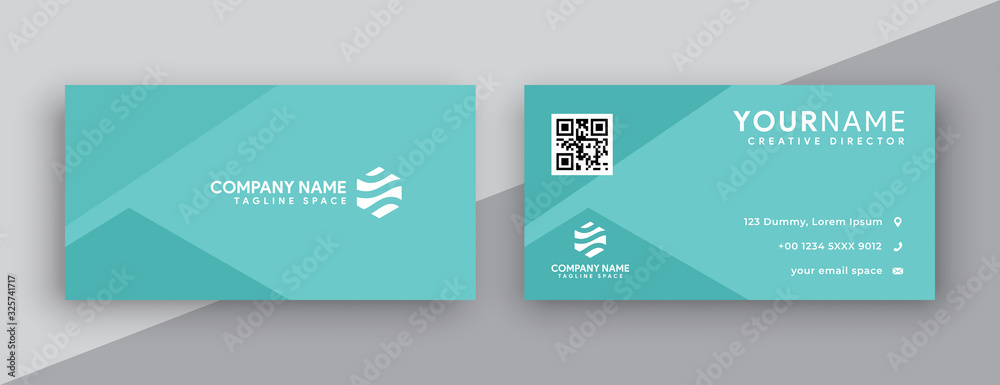 green tosca business card designs . modern, clean and simple business card template - obrazy, fototapety, plakaty 