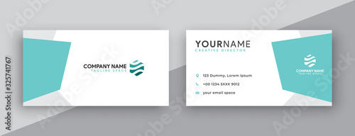 green tosca business card designs . modern, clean and simple business card template