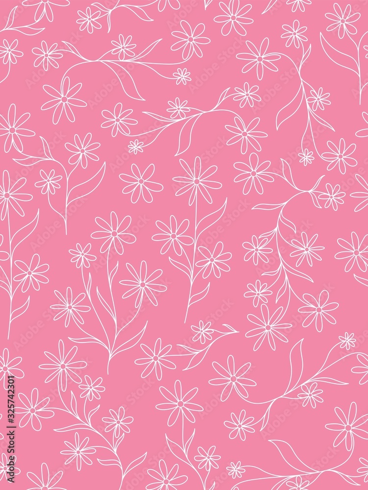 Seamless pattern with intricate abstract little flowers