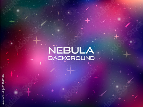 Wallpaper Mural Vector illustration of nebula galaxy gradient background with space colors. Magic cosmos background with fallen shining stars and stardust. Universe backdrop for banner, poster, print. Design template Torontodigital.ca