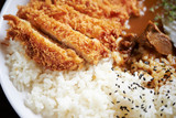 Pork cutlet with curry rice 