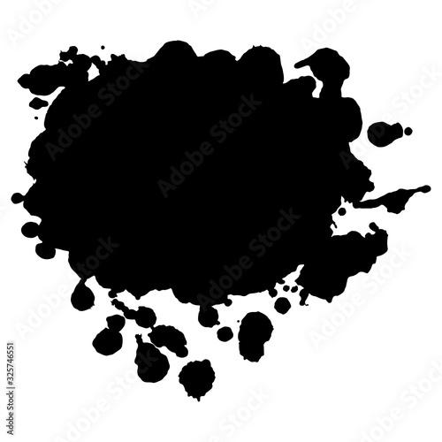 Abstract black ink blot background. Vector illustration. Grunge texture for cards and flyers design. A model for the creation of digital brushes