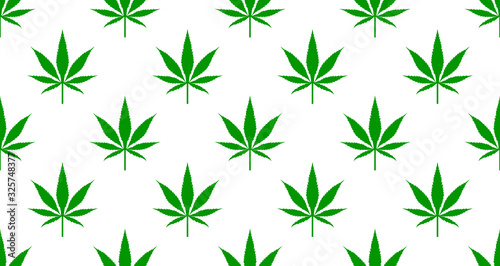 Green leaves of marijuana