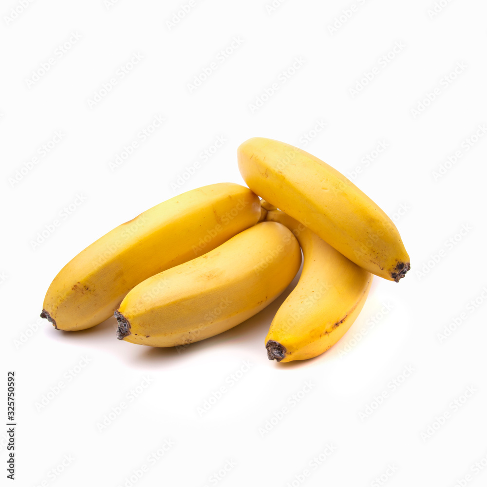 bananas close up on a white isolated background bananas close up on a white isolated background