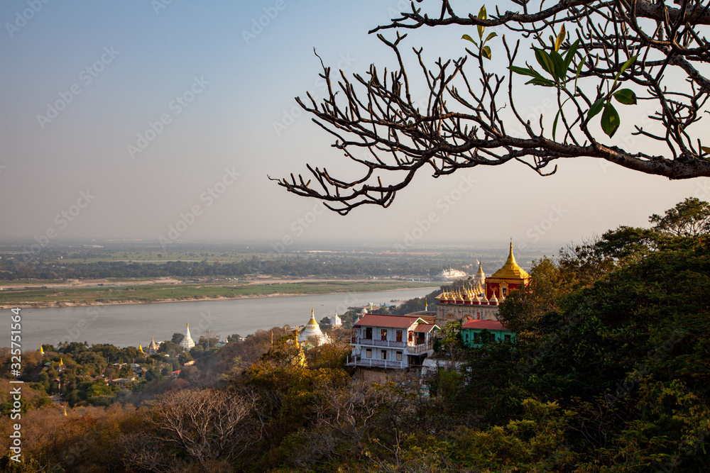 Evening landscape Mandalay region, Myanmar