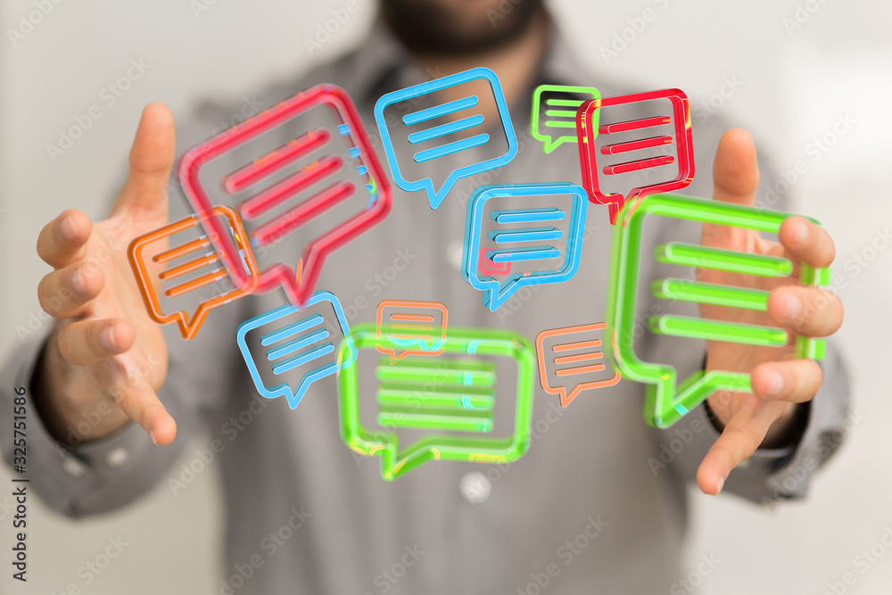speech bubbles. People Chatting. Vector illustration of a communication concept, relating to feedback speech bubbles. People Chatting. Vector illustration of a communication concept, relating to feedback