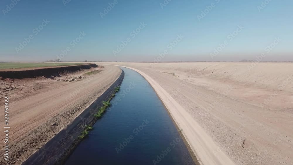 Aerial view of irrigation canal and maintenance road - Yuma Arizona Aerial view of irrigation canal and maintenance road - Yuma Arizona