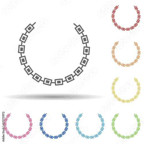 Necklace in multi color style icon. Simple thin line, outline vector of woman accessories icons for ui and ux, website or mobile application
