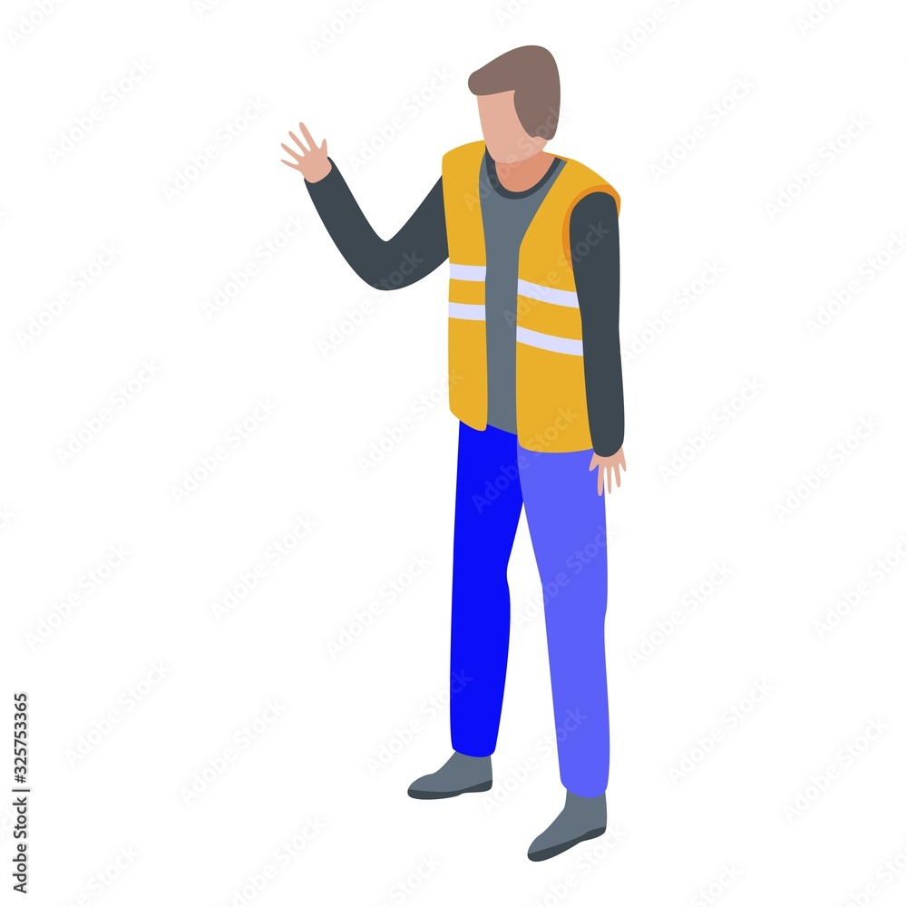 Parcel warehouse worker icon. Isometric of parcel warehouse worker vector icon for web design isolated on white background Parcel warehouse worker icon. Isometric of parcel warehouse worker vector icon for web design isolated on white background