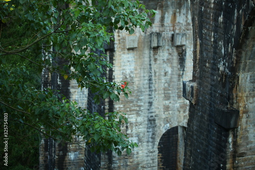 texture old stone gray brick train bridge