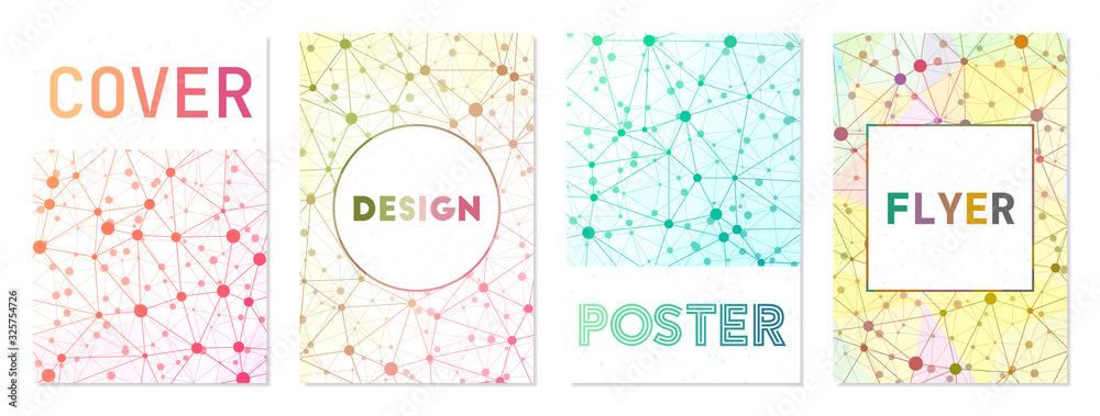Beautiful cover templates set. Can be used as cover, banner, flyer, poster, business card, brochure. Artistic geometric background collection. Neat vector illustration. Beautiful cover templates set. Can be used as cover, banner, flyer, poster, business card, brochure. Artistic geometric background collection. Neat vector illustration.