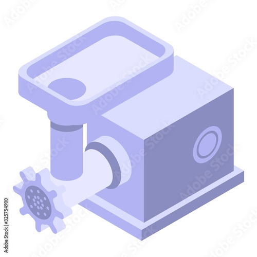 Electric meat grinder icon. Isometric of electric meat grinder vector icon for web design isolated on white background
