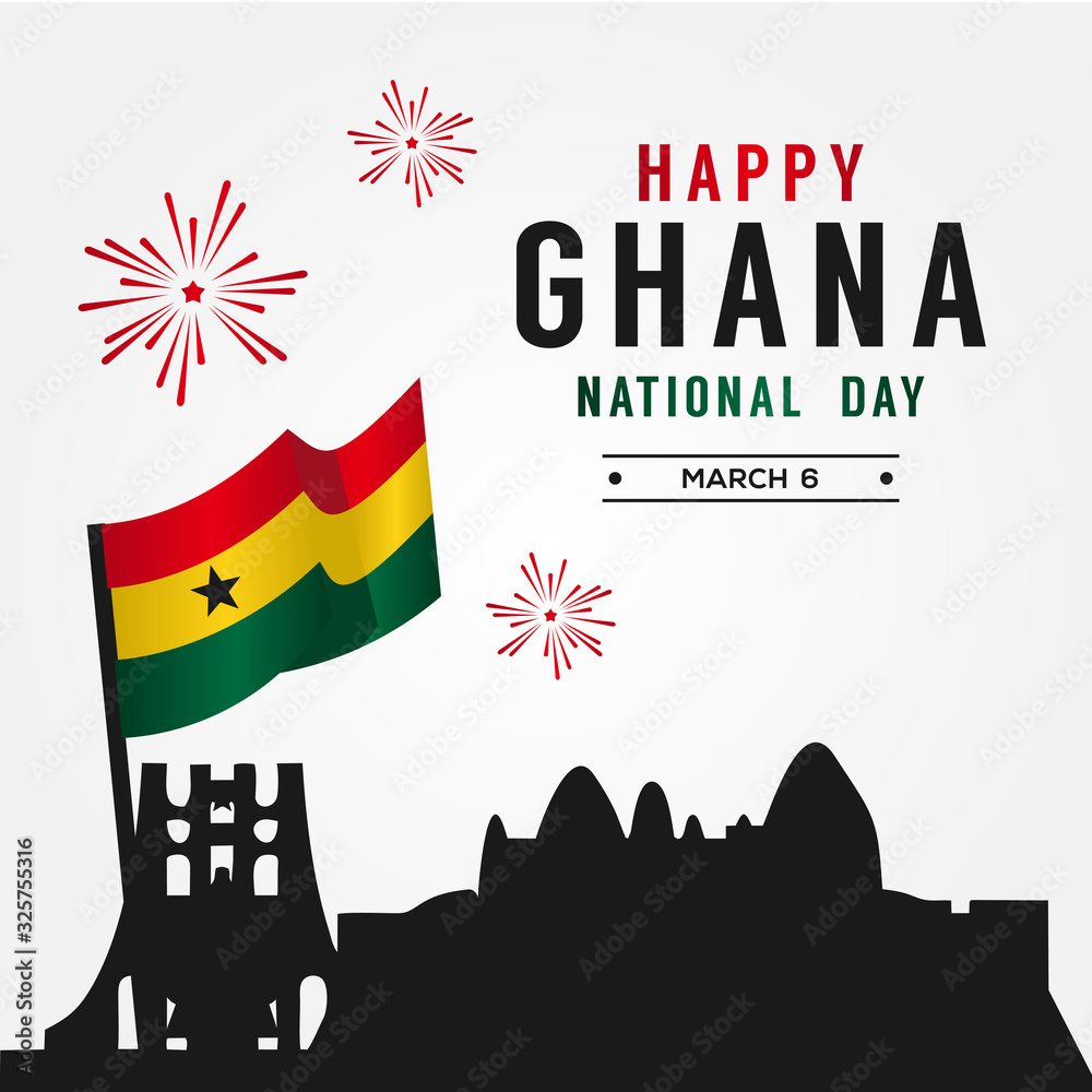 Ghana National Day Vector Design For Banner or Background - obrazy, fototapety, plakaty 