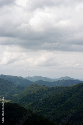 Mountains and skies in the rainy season and natural beauty