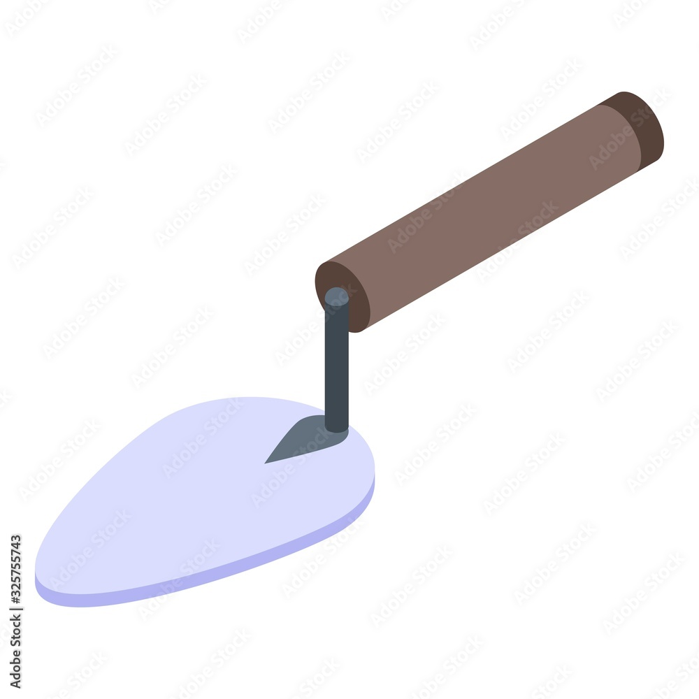Wall trowel icon. Isometric of wall trowel vector icon for web design isolated on white background