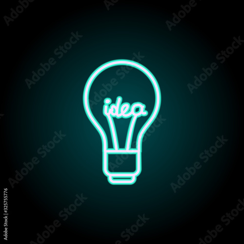 Idea neon icon. Simple thin line, outline vector of startup icons for ui and ux, website or mobile application