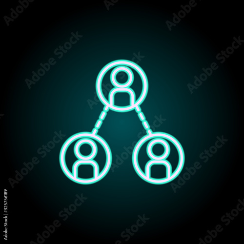 Communication of personnel neon icon. Simple thin line, outline vector of startup icons for ui and ux, website or mobile application
