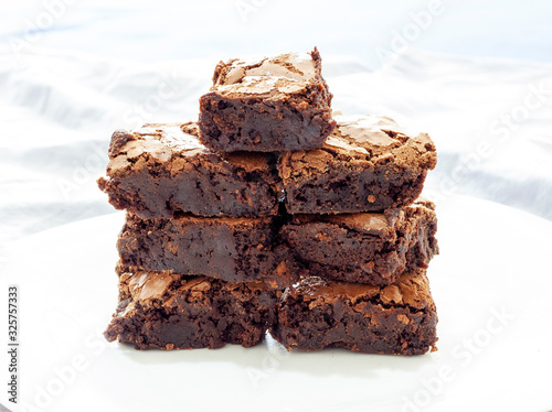 chocolate brownies on a plate