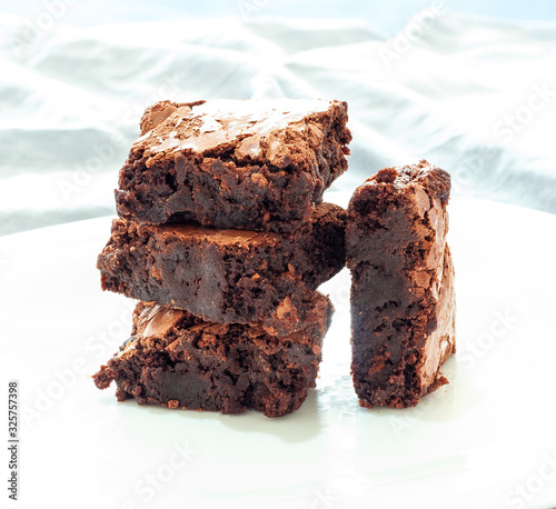 chocolate brownies on a plate