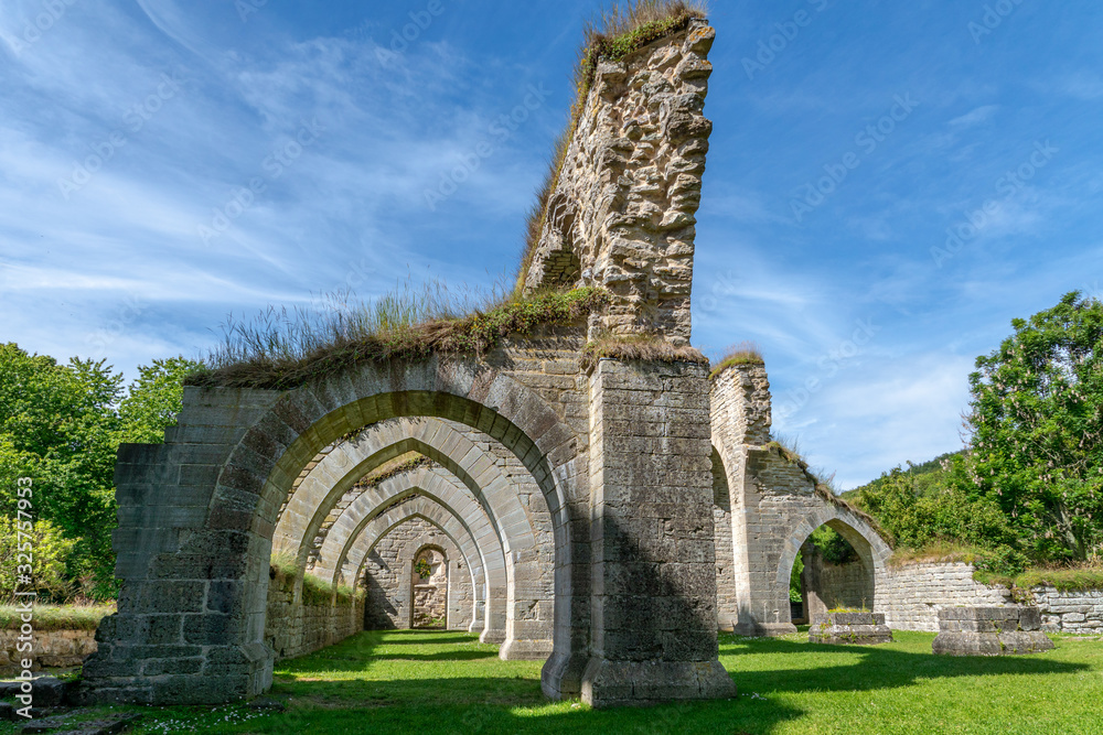 Remaining walls and arches of a medieval cloister
