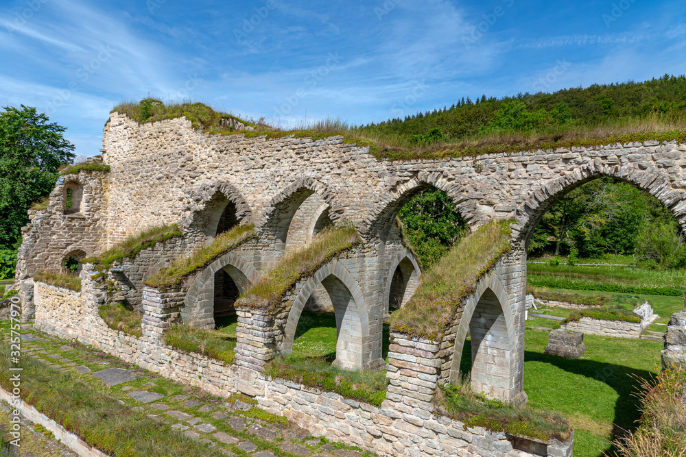 Remaining walls and arches of a medieval monastery